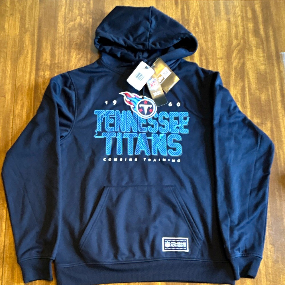 New Era Tennessee Titans Hoodie Mens M Navy Blue NFL Combine Authentic 50105